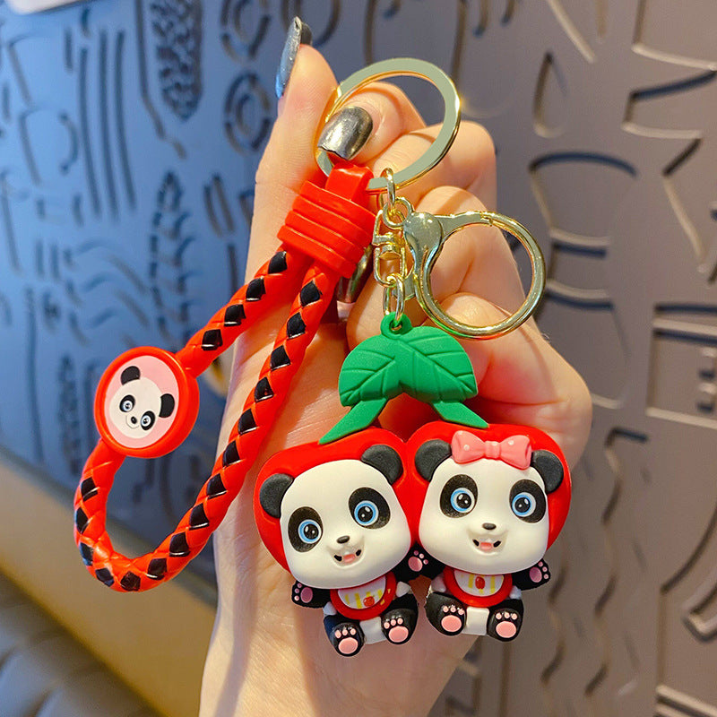 Cute Cherry Panda Keychain