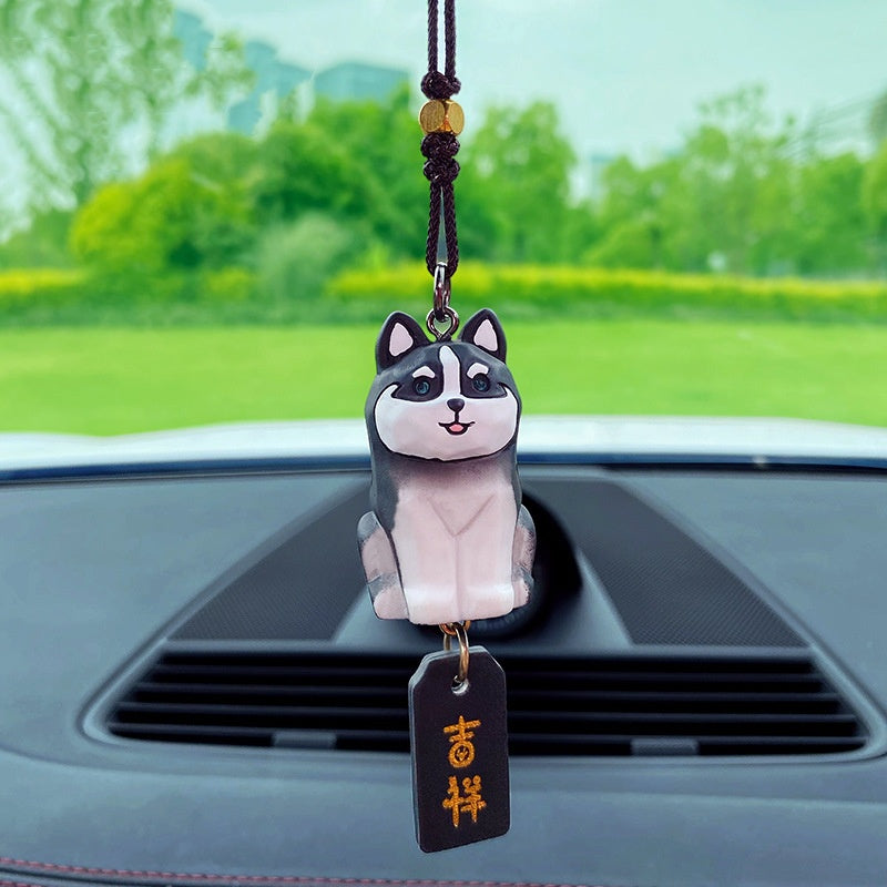 Cute Dog Car Hanging Ornament – Decorative Pendant for Car Interior