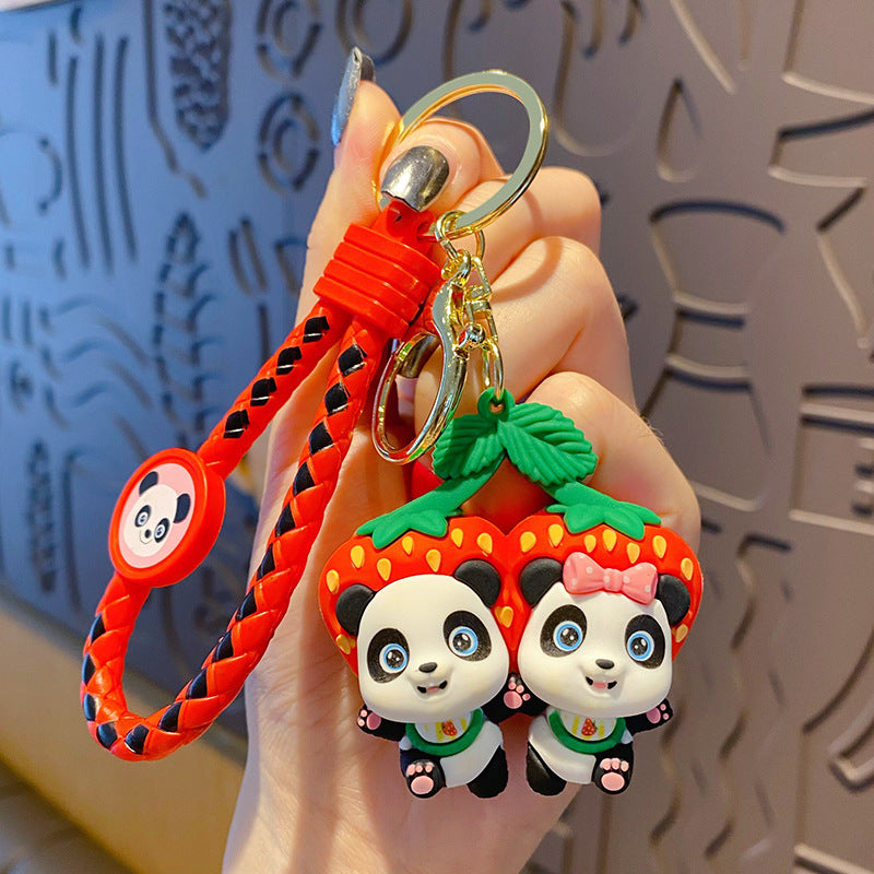 Cute Cherry Panda Keychain