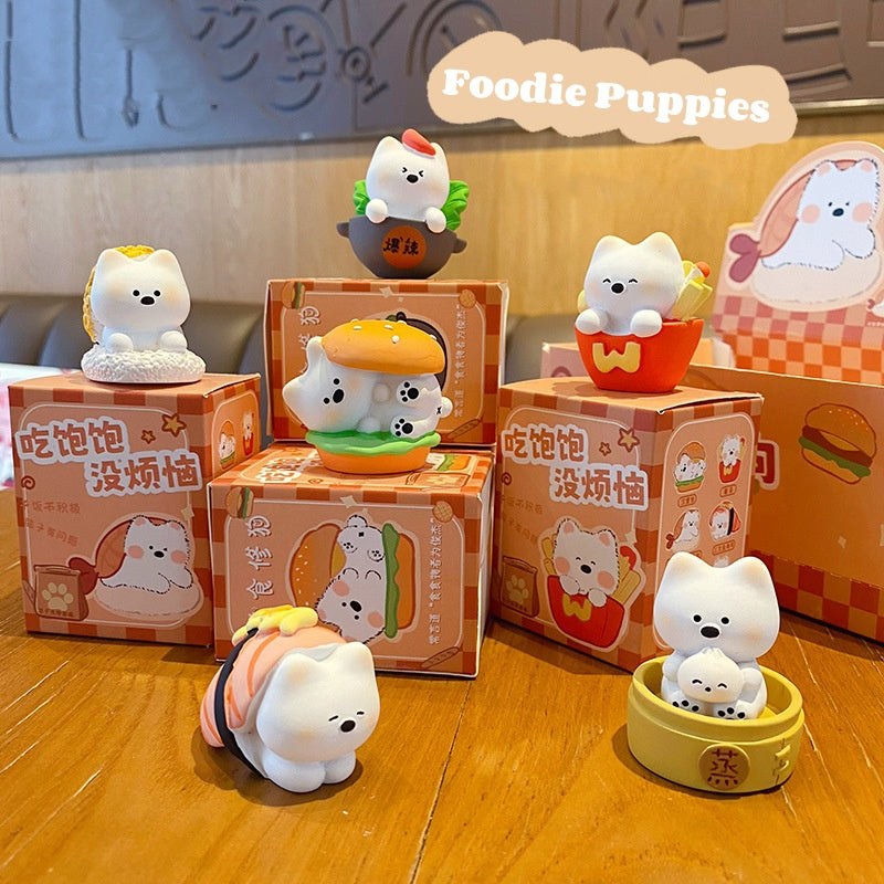 Original Resin Ornaments Cute Foodie Puppies Trendy Decorations for Car Desktops