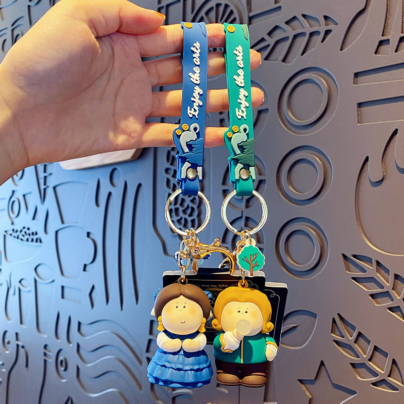 "Enjoy the Art" Cute and Chubby Artist Keychain Pendant
