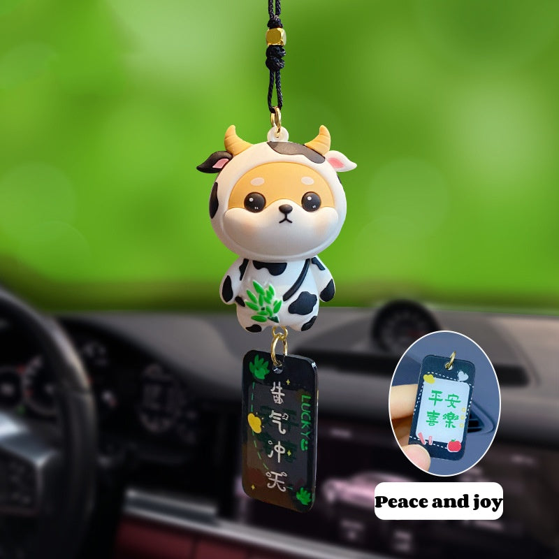 Zodiac Shiba Inu plush creative decorative car pendants and vehicle decorations