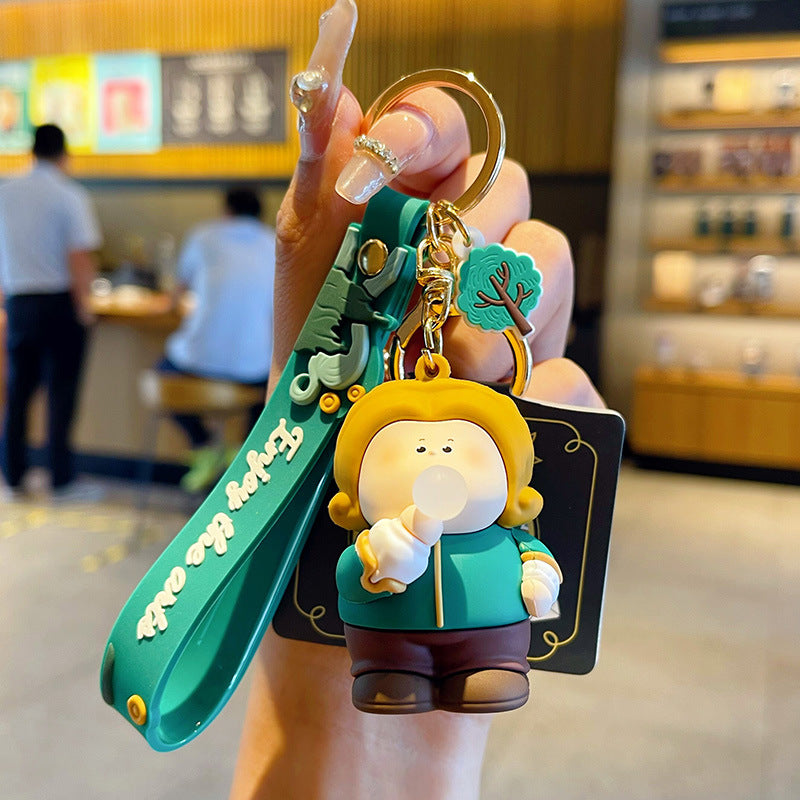 "Enjoy the Art" Cute and Chubby Artist Keychain Pendant