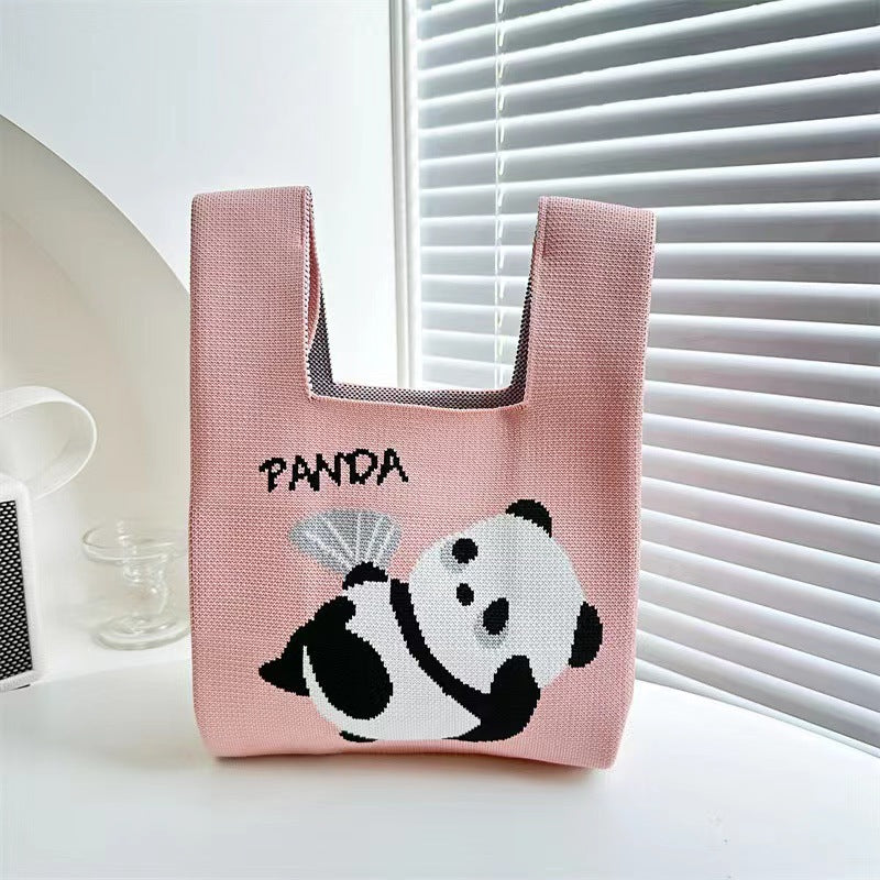 Adorable Panda - themed Hand - knitted Charming Gifts Handbags