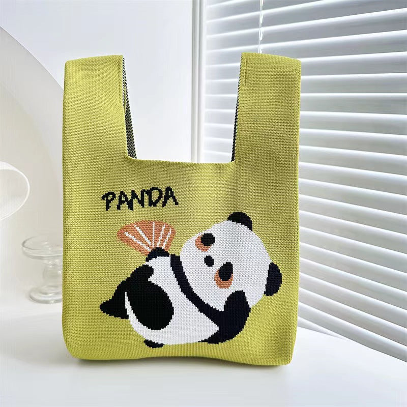 Adorable Panda - themed Hand - knitted Charming Gifts Handbags