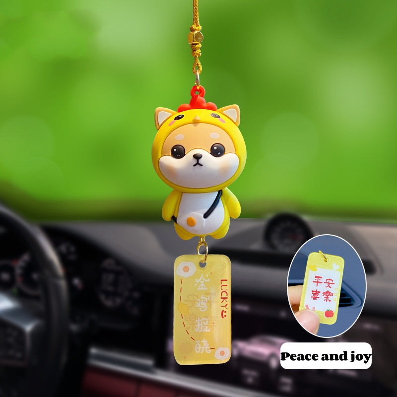 Zodiac Shiba Inu plush creative decorative car pendants and vehicle decorations