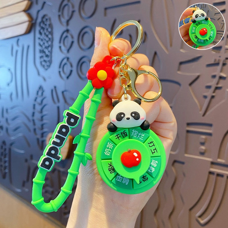 Creative & Fun Panda Spinner Keychain - Compact Phone Strap Accessory