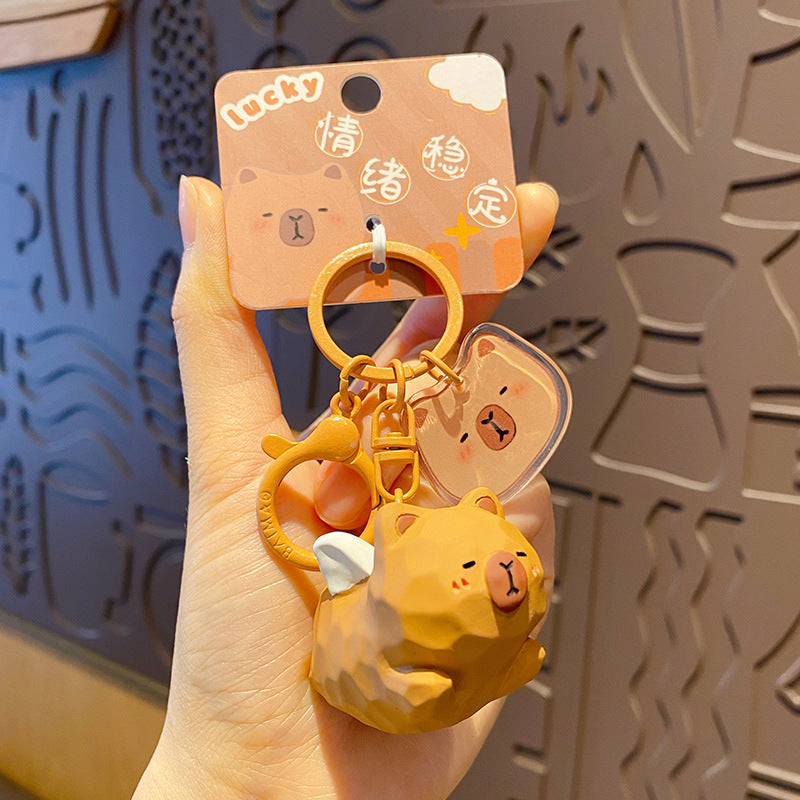 Resin keychain pendant of cute flying pets