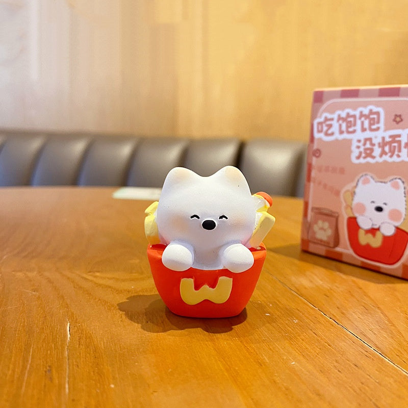 Original Resin Ornaments Cute Foodie Puppies Trendy Decorations for Car Desktops