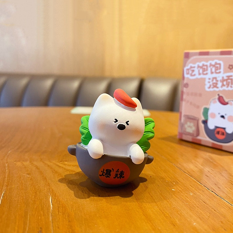 Original Resin Ornaments Cute Foodie Puppies Trendy Decorations for Car Desktops