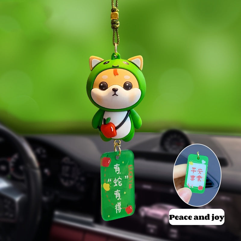 Zodiac Shiba Inu plush creative decorative car pendants and vehicle decorations