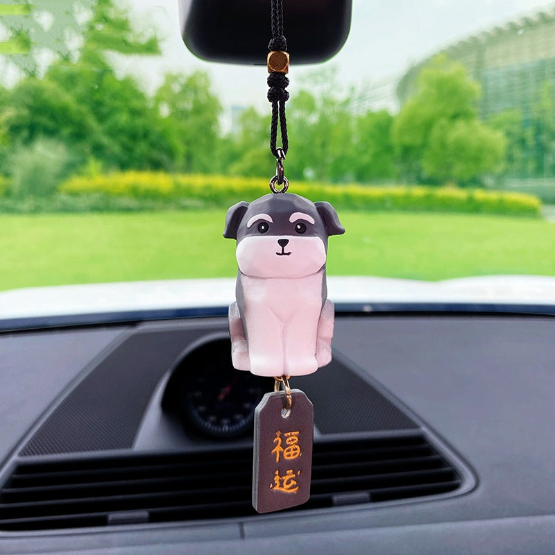 Cute Dog Car Hanging Ornament – Decorative Pendant for Car Interior