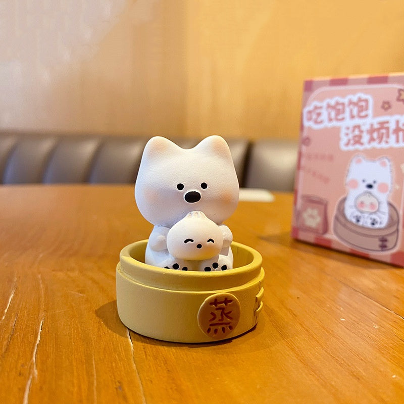 Original Resin Ornaments Cute Foodie Puppies Trendy Decorations for Car Desktops