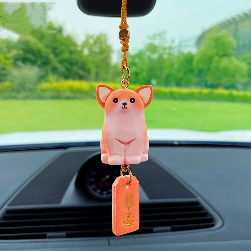 Cute Dog Car Hanging Ornament – Decorative Pendant for Car Interior