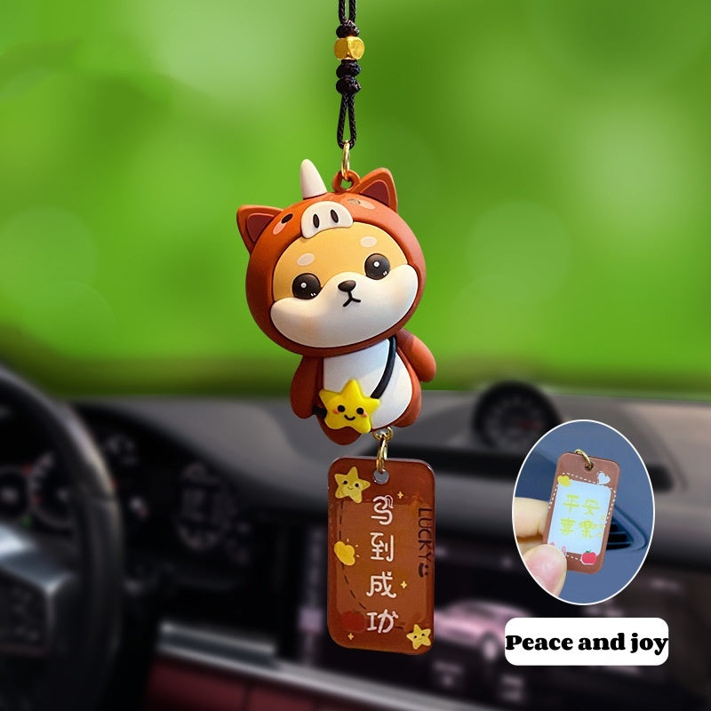Zodiac Shiba Inu plush creative decorative car pendants and vehicle decorations