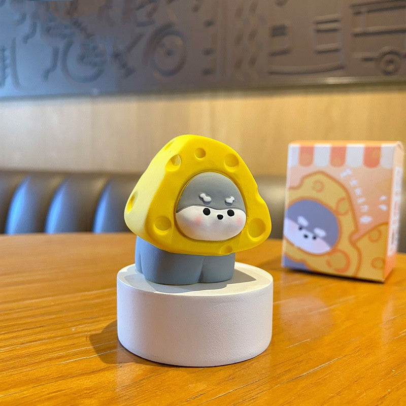 Cute cartoon food-themed dog resin furniture desktop ornament