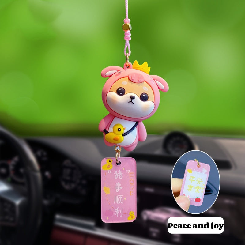 Zodiac Shiba Inu plush creative decorative car pendants and vehicle decorations