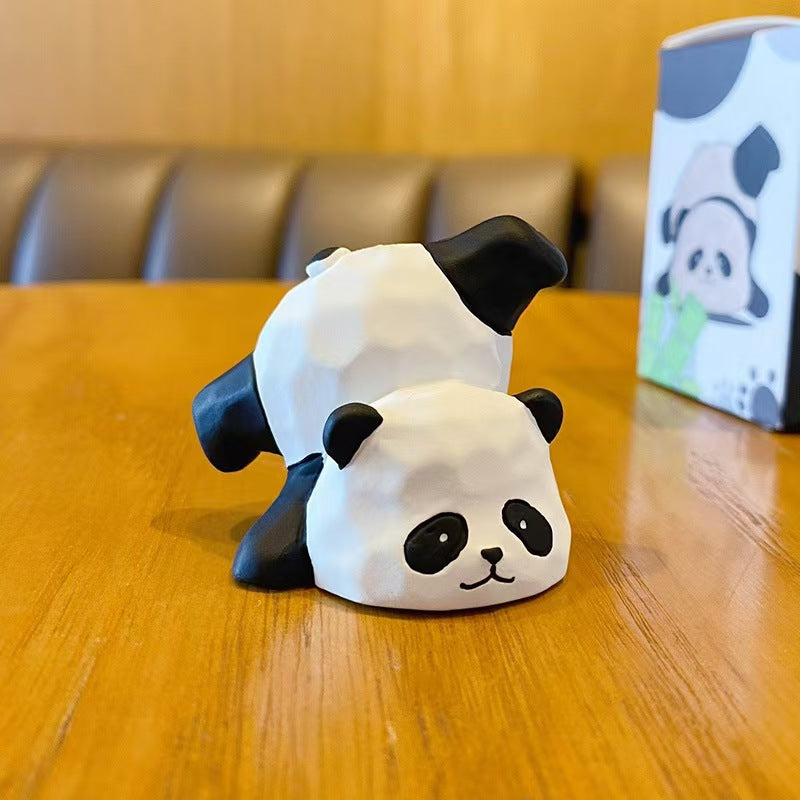 Creative Cute Resin Panda-Hua Hua Figurine for Desktop Decor & Gift