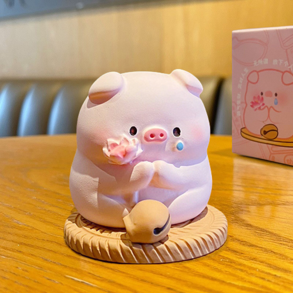 Original Creative Exquisite Resin Buddhist Piggy Figurine Home Desktop Ornaments