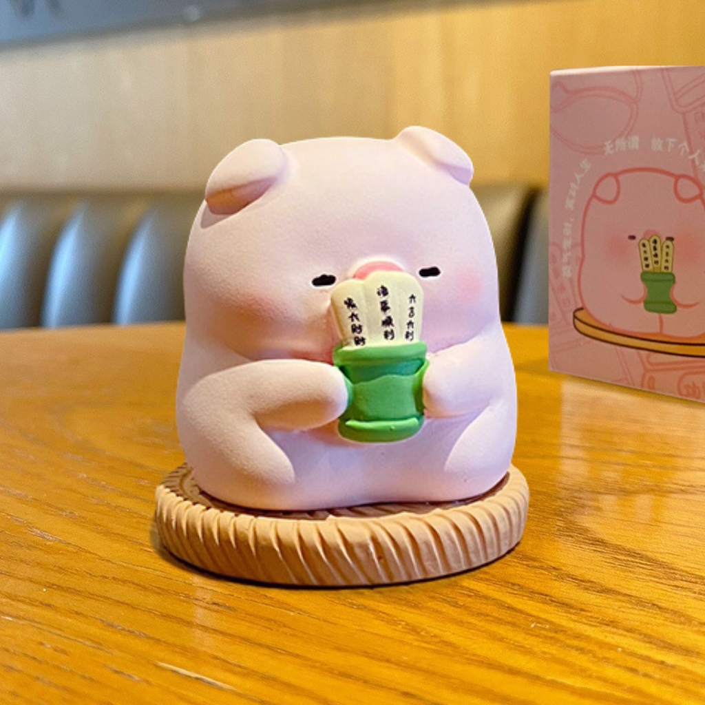 Original Creative Exquisite Resin Buddhist Piggy Figurine Home Desktop Ornaments