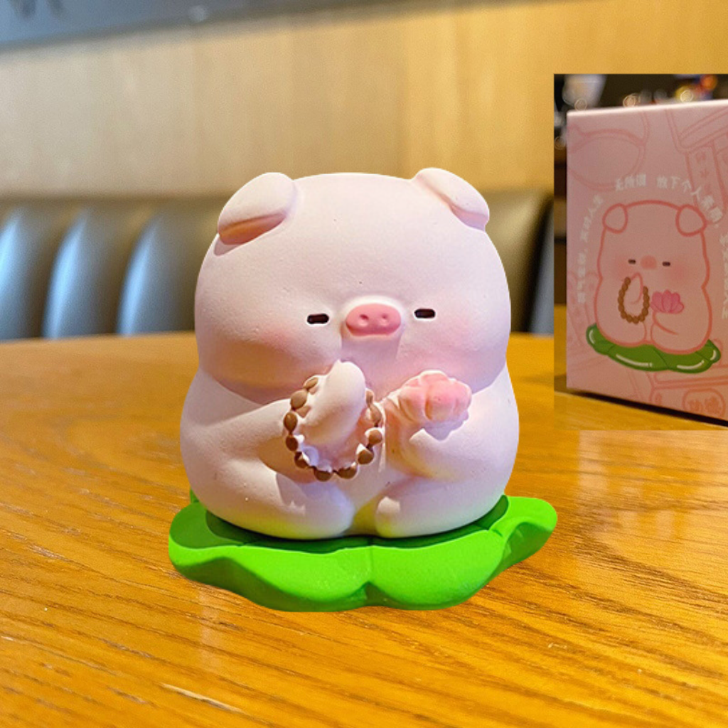 Original Creative Exquisite Resin Buddhist Piggy Figurine Home Desktop Ornaments