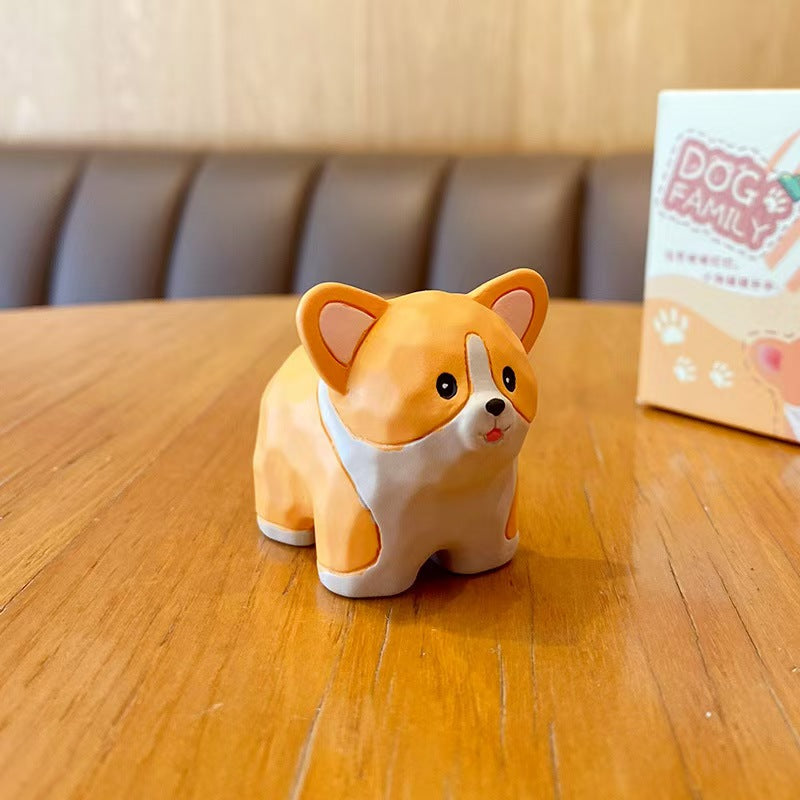 Cute Creative Dog Resin Figurine Car Ornament Home Decor