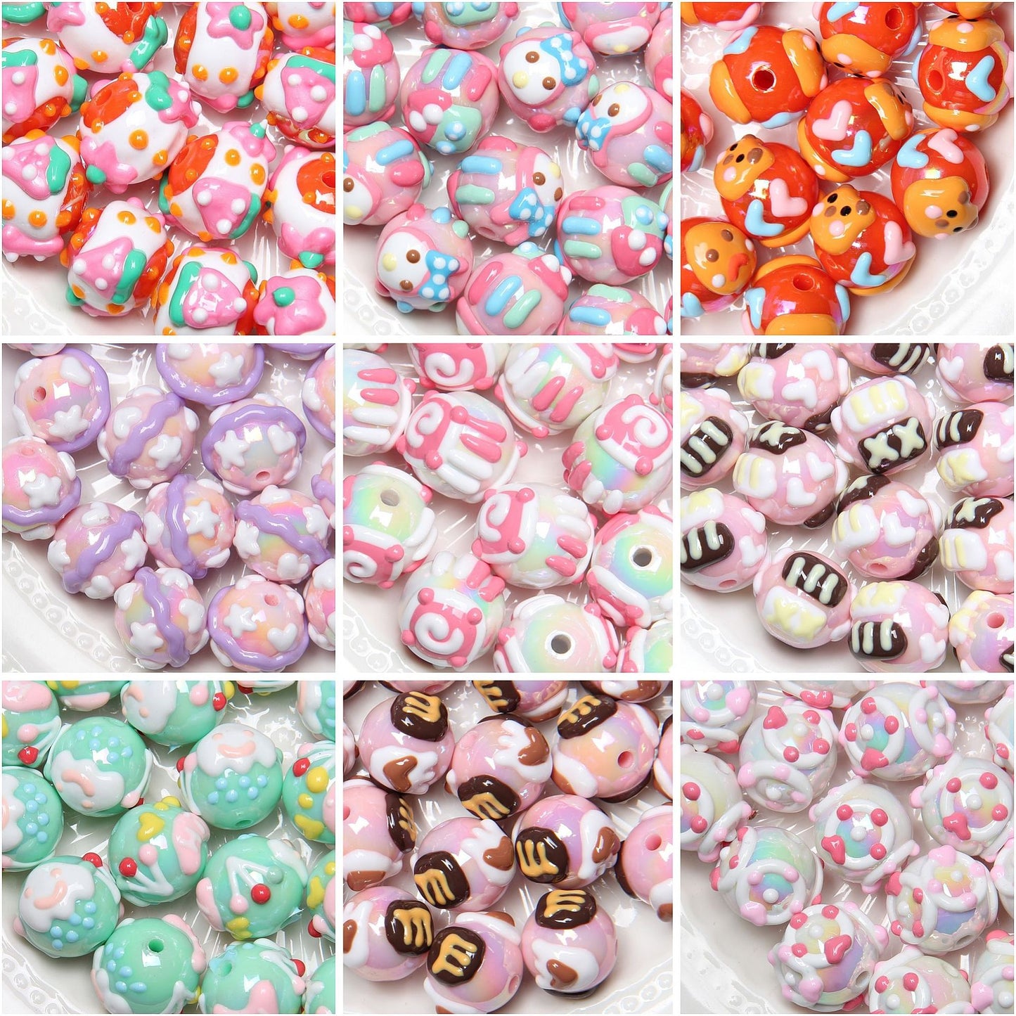 Acrylic Beads Lucky Bags - Open in Live - Bigger Hole for Pen Chain DIY