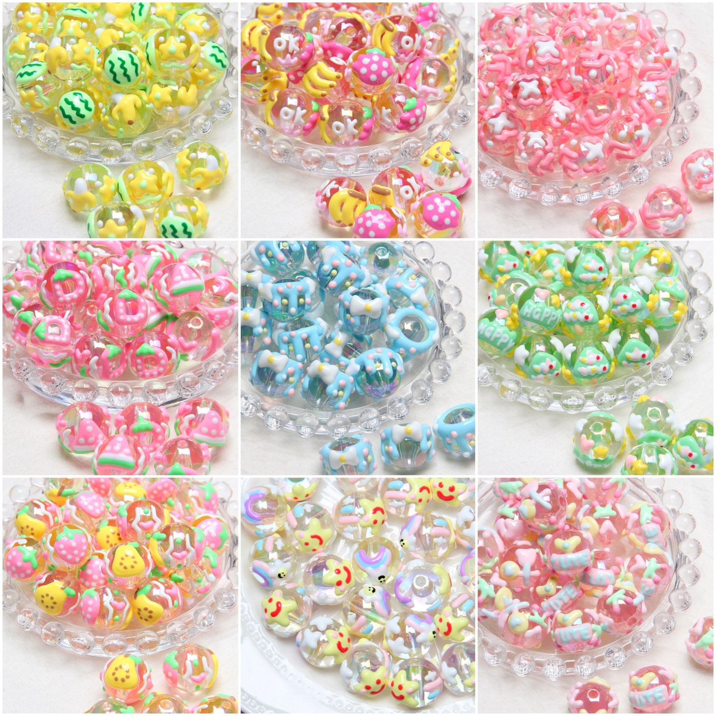 Acrylic Beads Lucky Bags - Open in Live - Bigger Hole for Pen Chain DIY