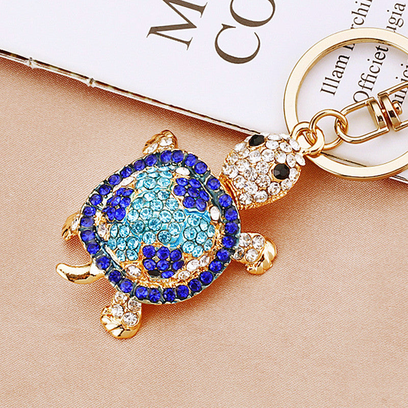 Turtle Keychain BlingTurtle Rhinestone Crystal Key Ring Cute Animal Metal Pendant Shining Keychain