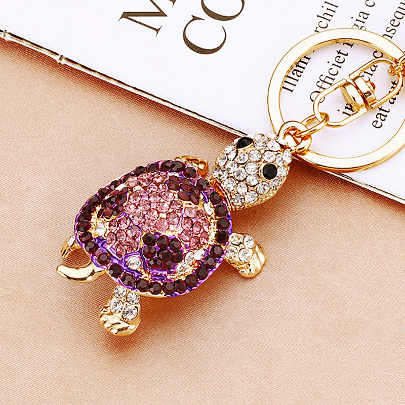 Turtle Keychain BlingTurtle Rhinestone Crystal Key Ring Cute Animal Metal Pendant Shining Keychain