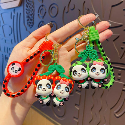 Cute Cherry Panda Keychain