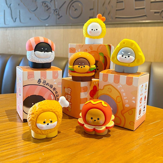 Cute cartoon food-themed dog resin furniture desktop ornament
