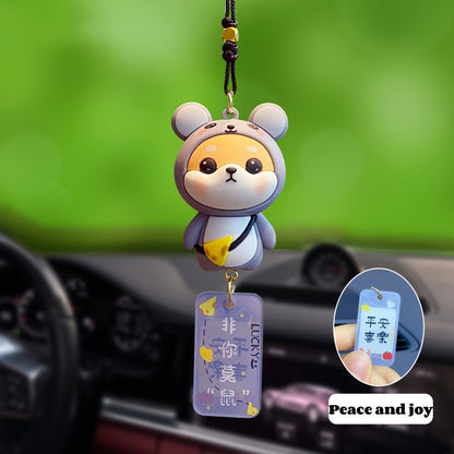 Zodiac Shiba Inu plush creative decorative car pendants and vehicle decorations