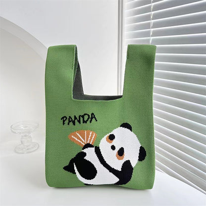 Adorable Panda - themed Hand - knitted Charming Gifts Handbags