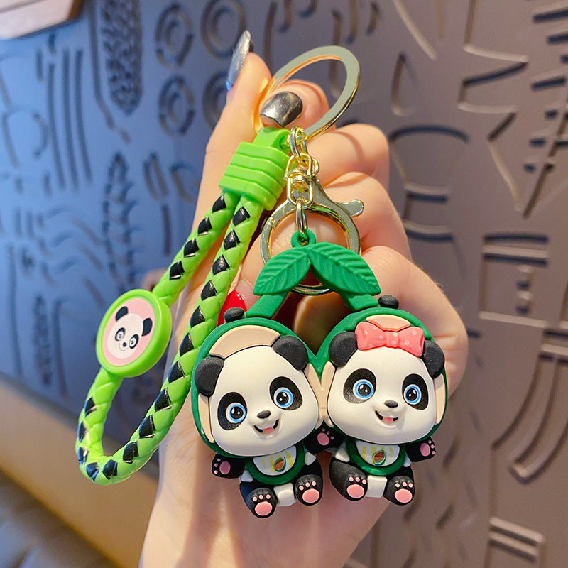 Cute Cherry Panda Keychain