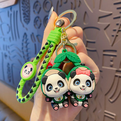 Cute Cherry Panda Keychain