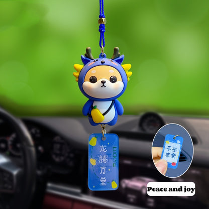 Zodiac Shiba Inu plush creative decorative car pendants and vehicle decorations