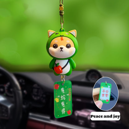 Zodiac Shiba Inu plush creative decorative car pendants and vehicle decorations