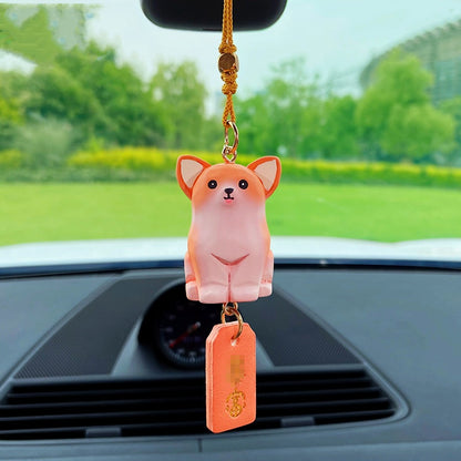 Cute Dog Car Hanging Ornament – Decorative Pendant for Car Interior