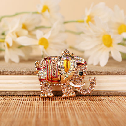 Premium Elephant Keychain Rhinestone Key Chain for Women Car Purse Handbag Charm