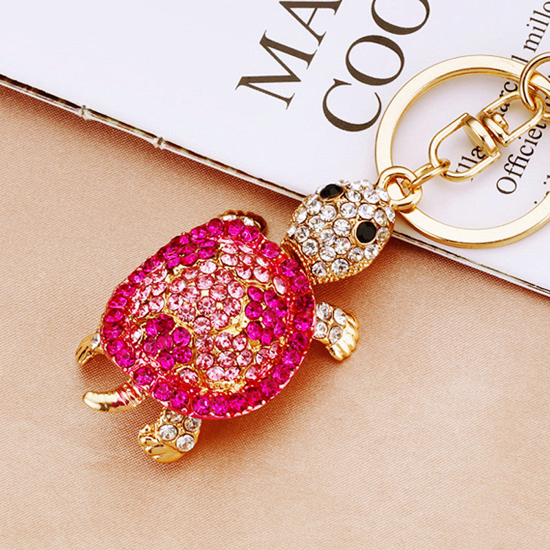 Turtle Keychain BlingTurtle Rhinestone Crystal Key Ring Cute Animal Metal Pendant Shining Keychain