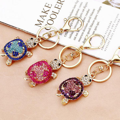 Turtle Keychain BlingTurtle Rhinestone Crystal Key Ring Cute Animal Metal Pendant Shining Keychain